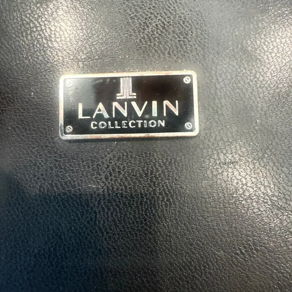 LANVIN COLLECTION Leather Business Bag w Three-Way Zip in Black Leather